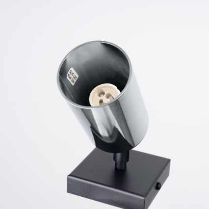 Foco de parede WINX 1xGU10/10W/230V preto/cromado brilhante