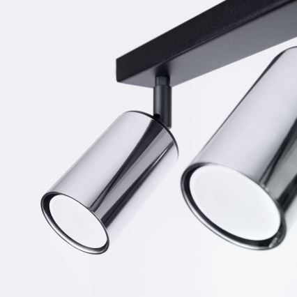 Foco WINX 2xGU10/10W/230V preto/cromado brilhante