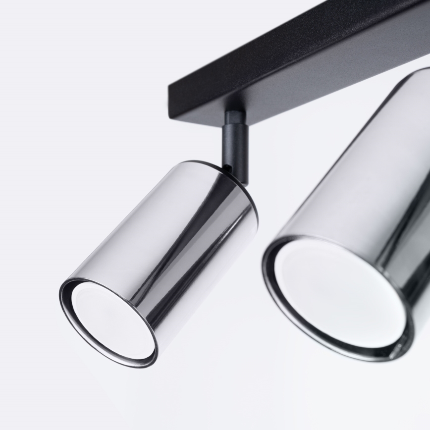 Foco WINX 2xGU10/10W/230V preto/cromado brilhante