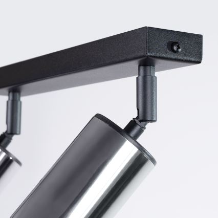 Foco WINX 2xGU10/10W/230V preto/cromado brilhante