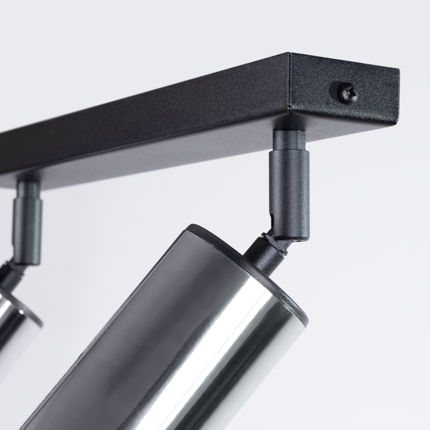 Foco WINX 2xGU10/10W/230V preto/cromado brilhante