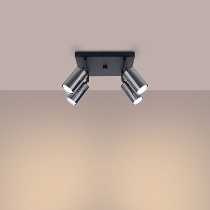 Foco WINX 4xGU10/10W/230V preto/cromado brilhante