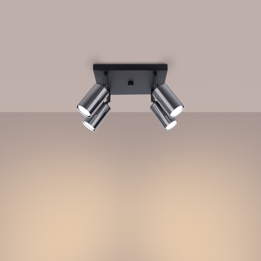 Foco WINX 4xGU10/10W/230V preto/cromado brilhante