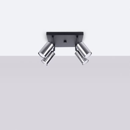 Foco WINX 4xGU10/10W/230V preto/cromado brilhante