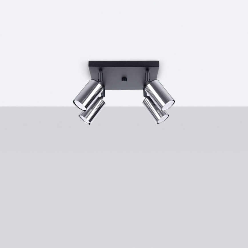 Foco WINX 4xGU10/10W/230V preto/cromado brilhante