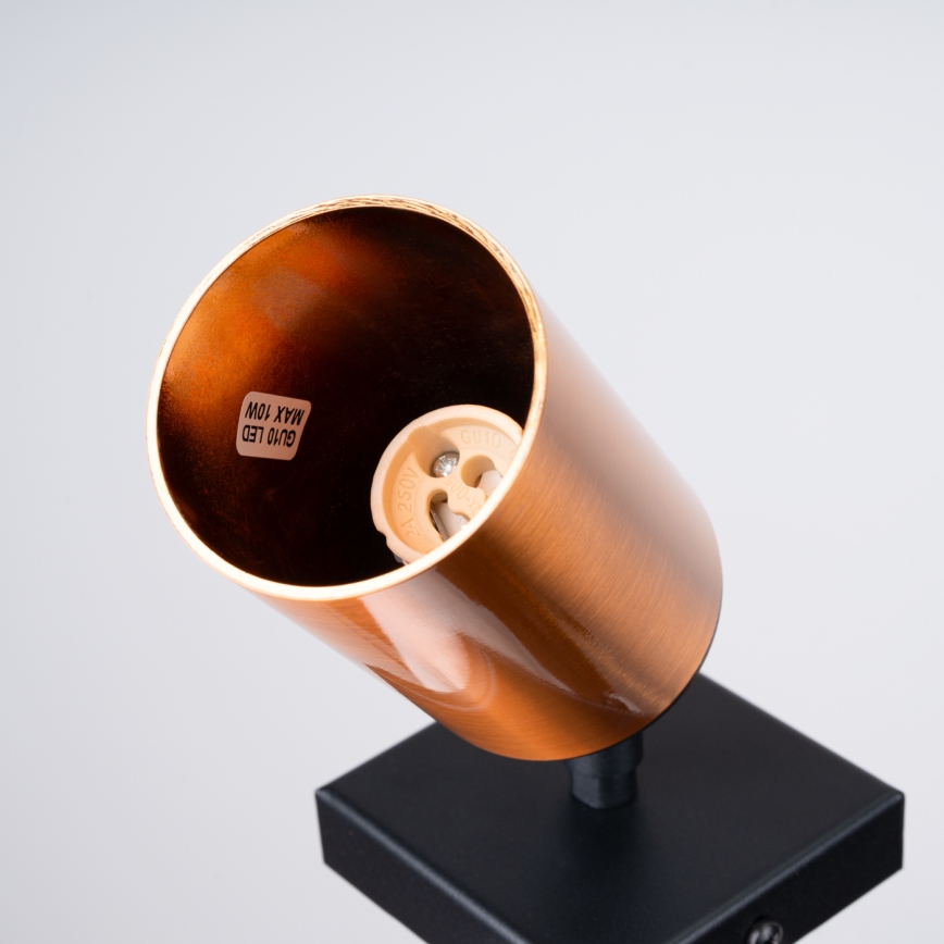 Foco de parede WINX 1xGU10/10W/230V preto/cobre