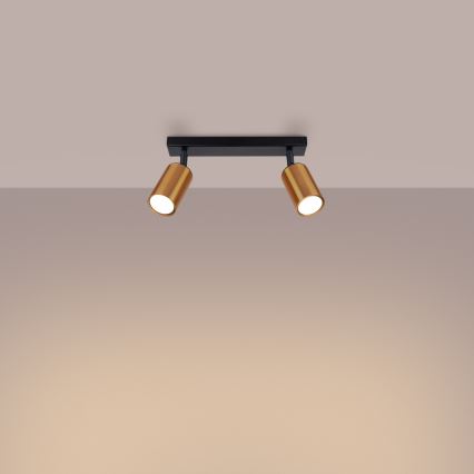 Foco WINX 2xGU10/10W/230V preto/cobre