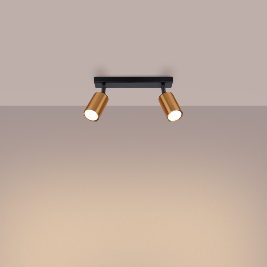 Foco WINX 2xGU10/10W/230V preto/cobre