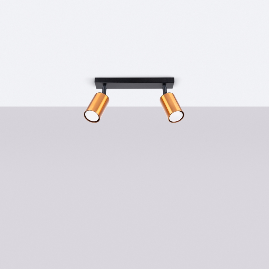 Foco WINX 2xGU10/10W/230V preto/cobre