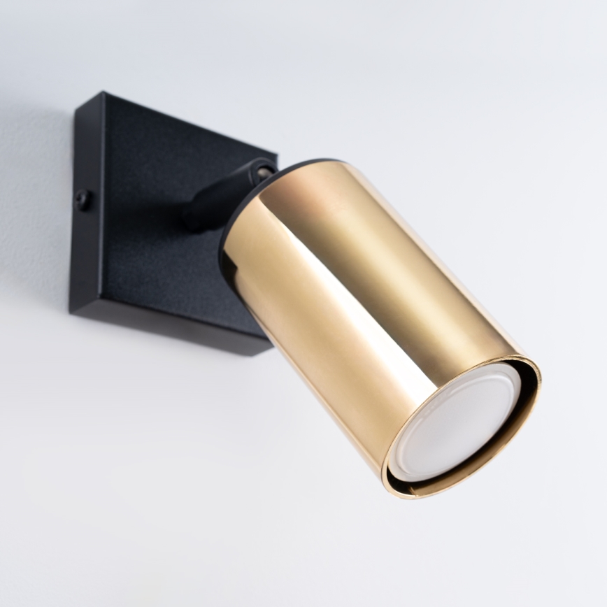 Foco de parede WINX 1xGU10/10W/230V preto/dourado