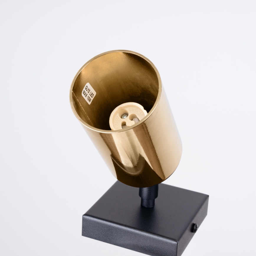 Foco de parede WINX 1xGU10/10W/230V preto/dourado