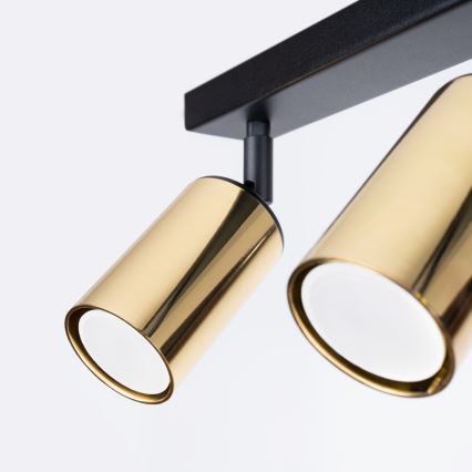 Foco WINX 2xGU10/10W/230V preto/dourado