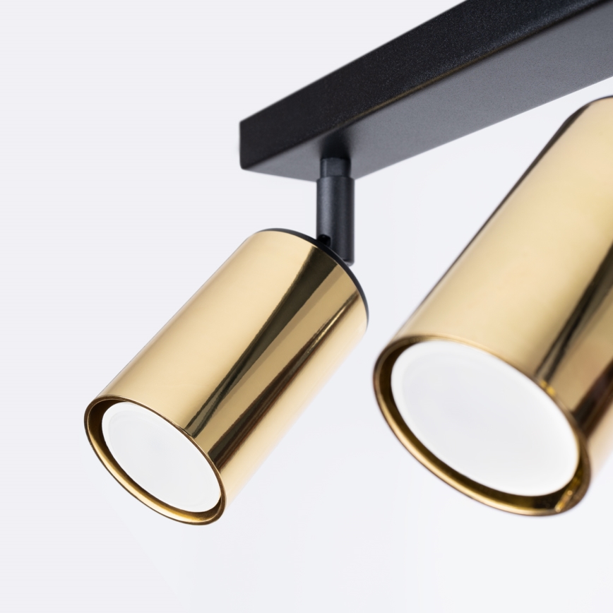 Foco WINX 2xGU10/10W/230V preto/dourado