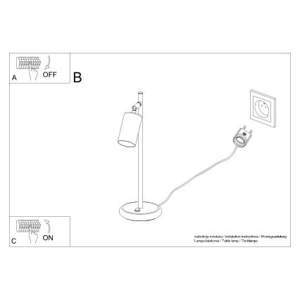 Candeeiro de mesa WINX 1xGU10/10W/230V preto/dourado
