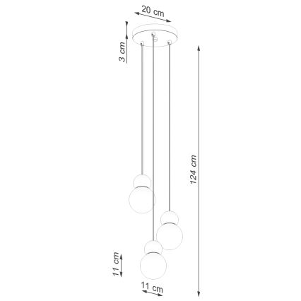 Candeeiro suspenso PEKKA 3xG9/8W/230V branco