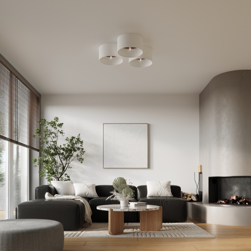 Iluminação de teto TELESTO 1xE27/15W/230V diâmetro 35 cm branco/castanho