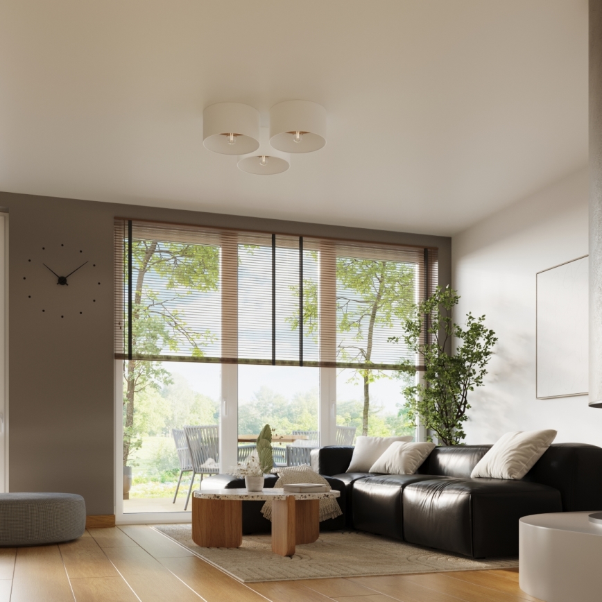 Iluminação de teto TELESTO 1xE27/15W/230V diâmetro 35 cm branco/bege