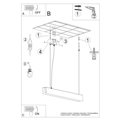 Candeeiro suspenso LED SPARK 1xG13/8,5W/230V branco