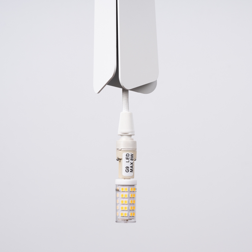Candeeiro suspenso PRYSM 3xG9/8W/230V branco