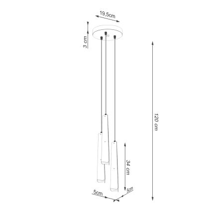 Candeeiro suspenso PRYSM 3xG9/8W/230V branco