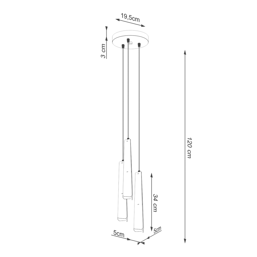 Candeeiro suspenso PRYSM 3xG9/8W/230V branco