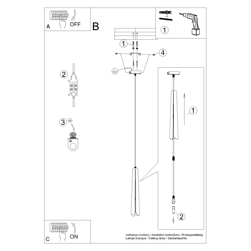 Candeeiro suspenso PRYSM 1xG9/8W/230V preto