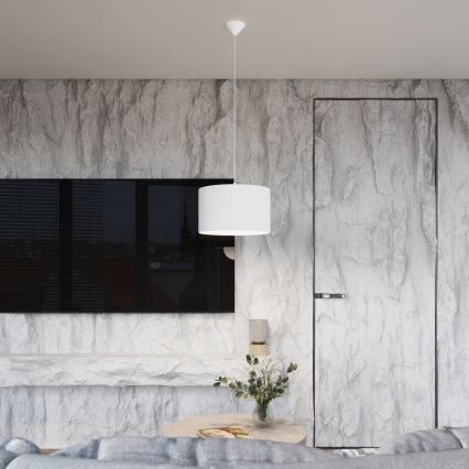 Candeeiro suspenso NOVA 1xE27/15W/230V diâmetro 40 cm branco