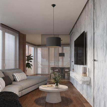Candeeiro suspenso NOVA 1xE27/15W/230V diâmetro 40 cm preto
