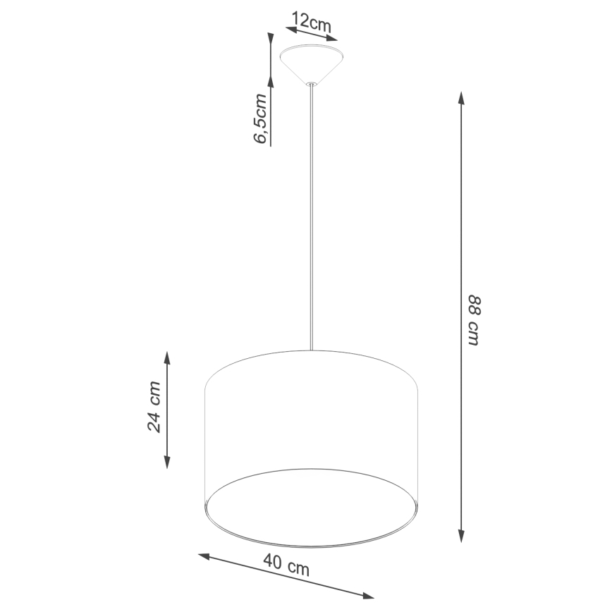 Candeeiro suspenso NOVA 1xE27/15W/230V diâmetro 40 cm preto