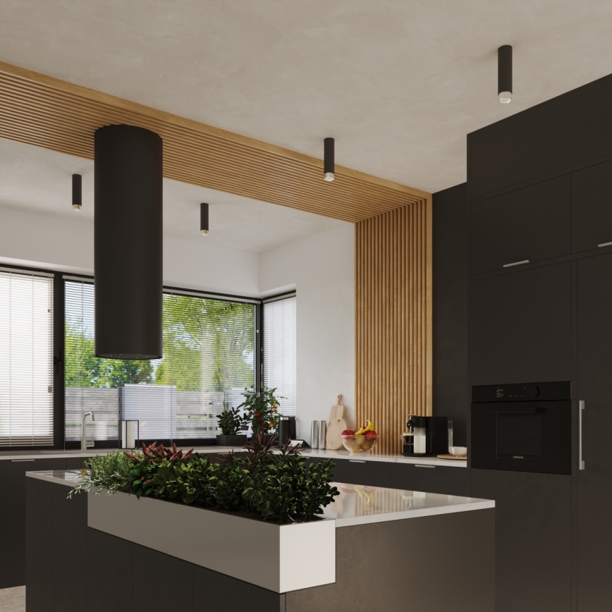 Foco NERO 1xGU10/10W/230V 12,5 cm preto/cromado brilhante