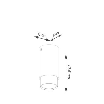 Foco NERO 1xGU10/10W/230V 12,5 cm preto/dourado