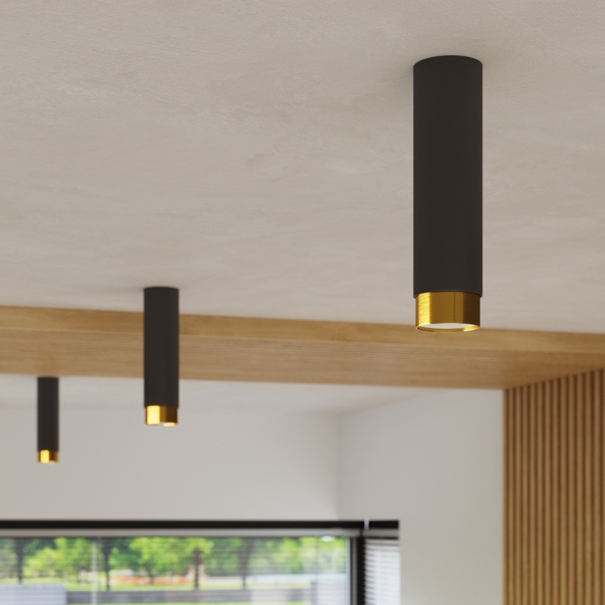 Foco NERO 1xGU10/10W/230V 22,5 cm preto/dourado