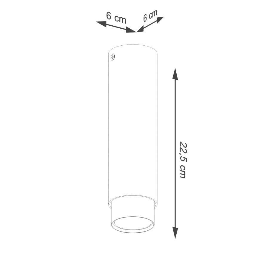 Foco NERO 1xGU10/10W/230V 22,5 cm preto/dourado