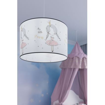 Candeeiro suspenso de criança PRINCESS 1xE27/15W/230V diâmetro 30 cm Princesa