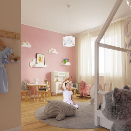 Candeeiro suspenso de criança OWLS 1xE27/15W/230V diâmetro 40 cm owls