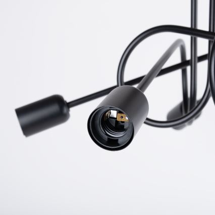 Candeeiro integrado LOOP 5xE27/15W/230V preto