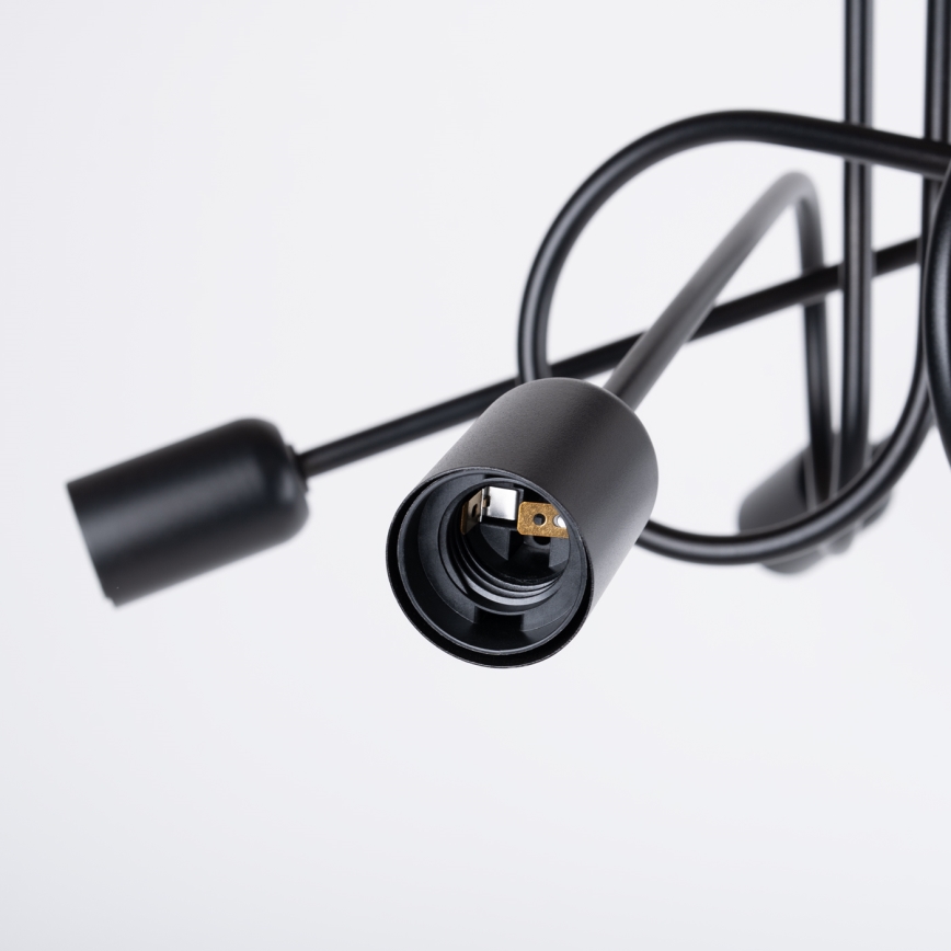 Candeeiro integrado LOOP 5xE27/15W/230V preto