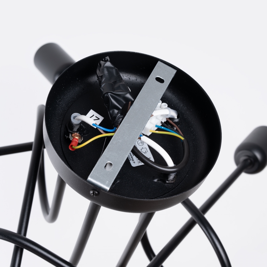 Candeeiro integrado LOOP 5xE27/15W/230V preto