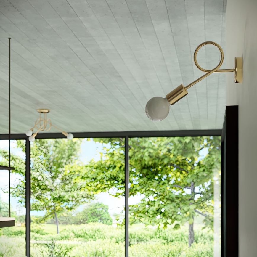 Candeeiro integrado LOOP 3xE27/15W/230V dourado