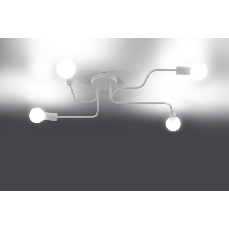 Candeeiro integrado VECTOR 4xE27/15W/230V branco