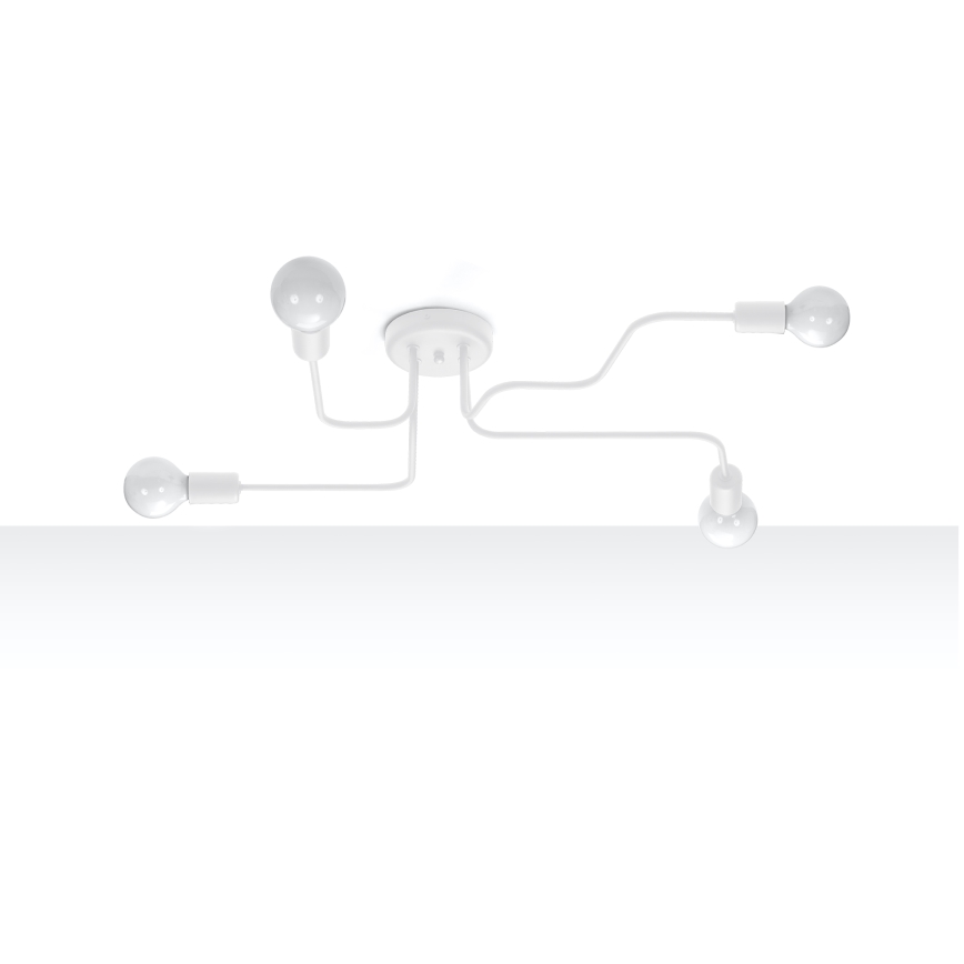 Candeeiro integrado VECTOR 4xE27/15W/230V branco