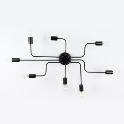 Candeeiro integrado VECTOR 8xE27/15W/230V preto