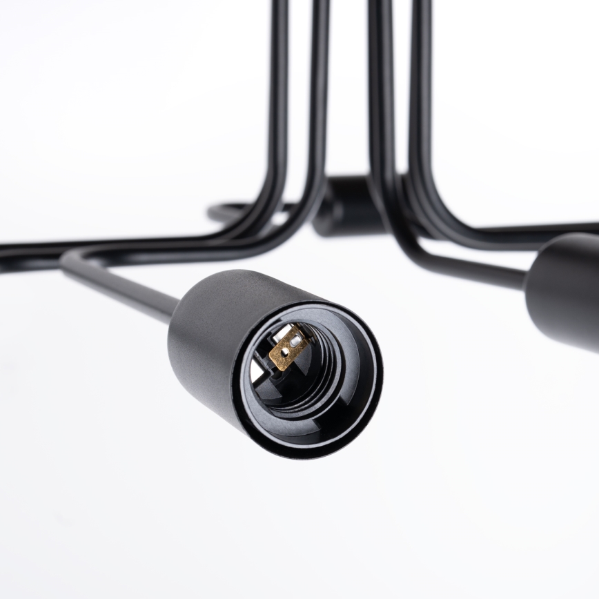 Candeeiro integrado VECTOR 8xE27/15W/230V preto