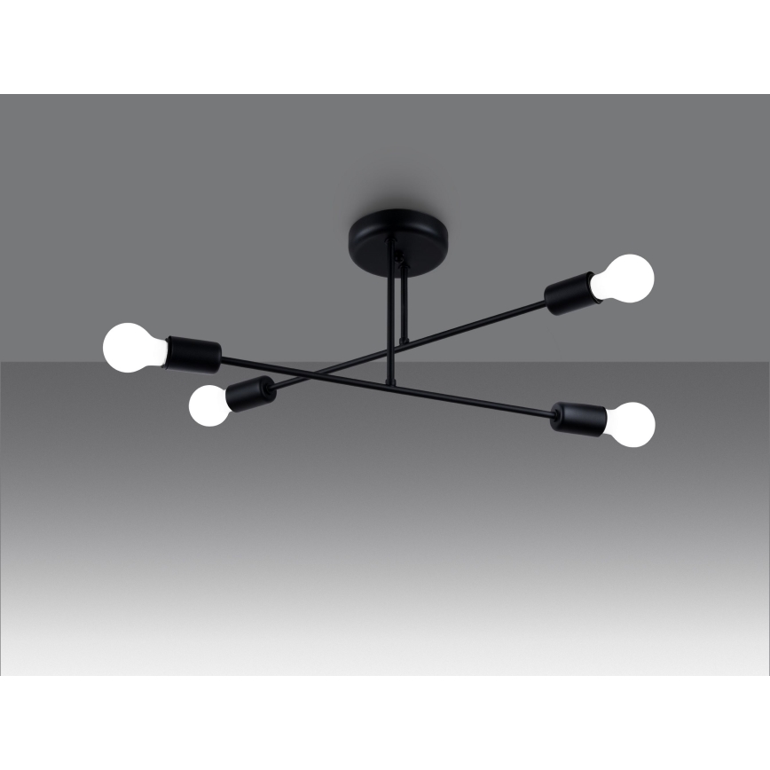 Candeeiro suspenso NORAH 4xE27/15W/230V preto