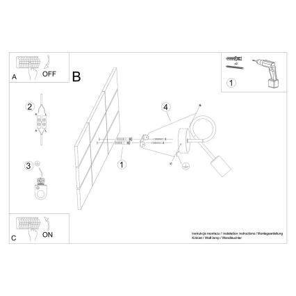 Candeeiro de parede LEVAR 1xE27/15W/230V preto