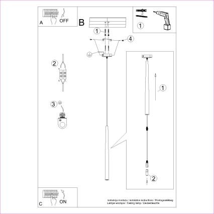 Candeeiro suspenso BLISS 1xG9/8W/230V preto