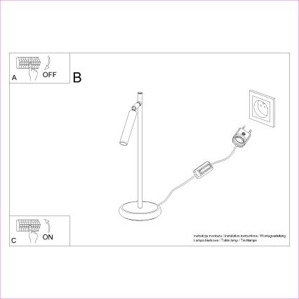 Candeeiro de mesa PASTELO 1xG9/8W/230V branco