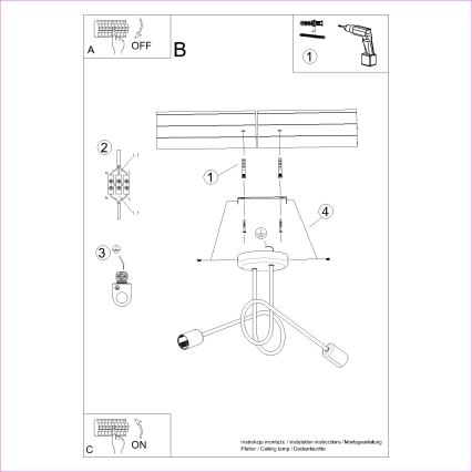 Candeeiro integrado LOOP 2xE27/15W/230V branco