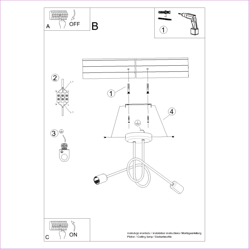 Candeeiro integrado LOOP 2xE27/15W/230V branco
