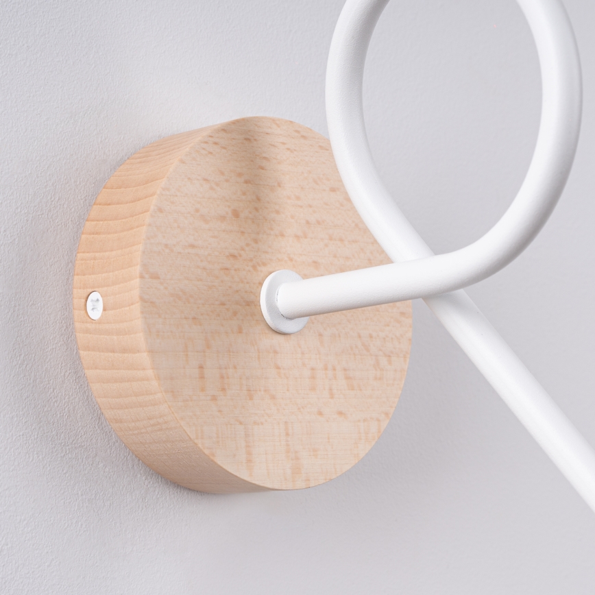 Candeeiro de parede EMBER 1xE27/15W/230V branco/bege/faia